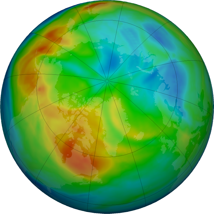 Arctic ozone map for 12 December 2019